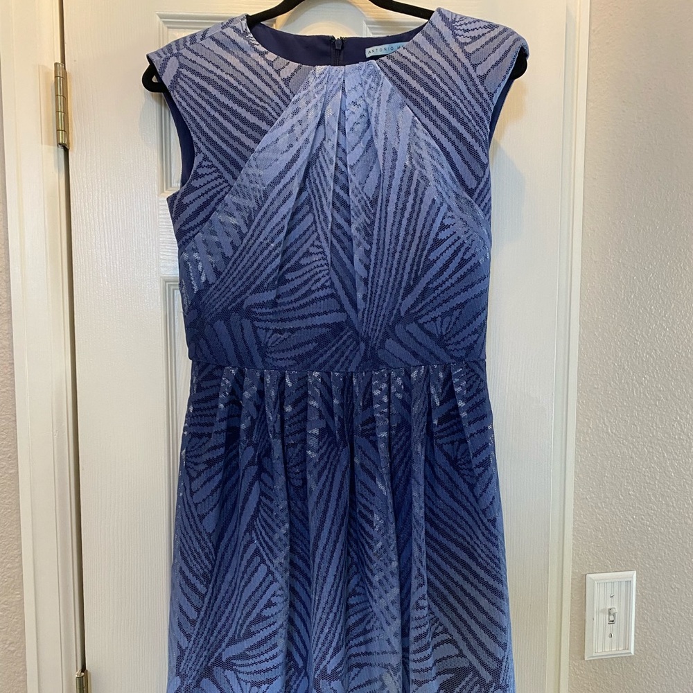 Blue ombré dress with designs, size 6